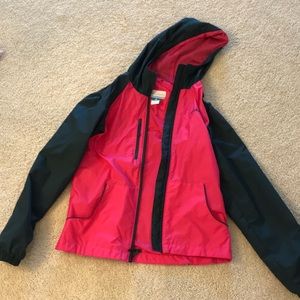 Columbia girls 14:16 windbreaker pink and navy